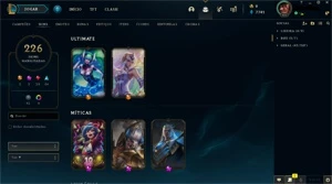 Conta de lol, ouro 3, level 459, todos os champs e 226 skins - League of Legends