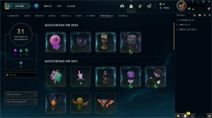 Conta de lol, ouro 3, level 459, todos os champs e 226 skins - League of Legends