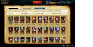 Conta de League of Legends Gold, 107 campeoes e 39 skins LOL