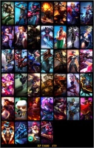 Conta de League of Legends Gold, 107 campeoes e 39 skins LOL