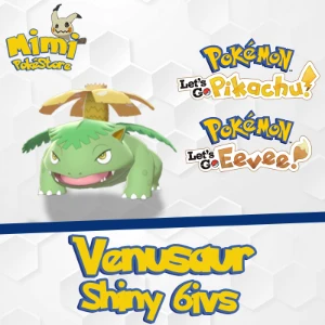 Venusaur ou Bulbasaur Shiny - Pokémon Let's GO Pikachu Eevee