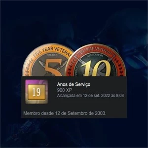 CONTA ANTIGA STEAM 20 ANOS (12 SETEMBRO DE 2003) 5 E 10 ANOS - Counter Strike CS