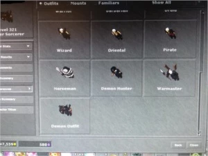 Acc Honbra MS 322 ml 106 "full set" 940 loyalty 5 meses p.a. - Tibia