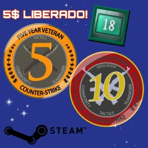 Conta Steam Antiga (Sem Restrição) Com Medalhas De 5+10 Anos - Counter Strike CS