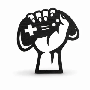 Quadro Gamer Controle em MDF Preto 45 x 40 cm - Artesanato e Personalizados