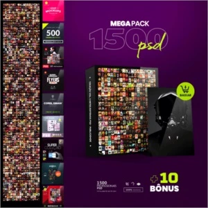 MEGAPACK 1500 .PSD (FLYERS/TEMPLATES EDITÁVEIS) - Artes e Templates Artes Canva