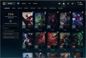 Conta Platina 1 com 123 champs e 59 skins - League of Legends LOL