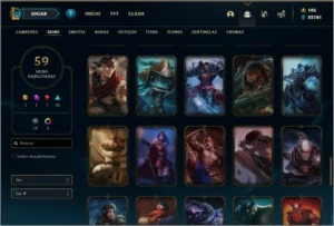 Conta Platina 1 com 123 champs e 59 skins - League of Legends LOL