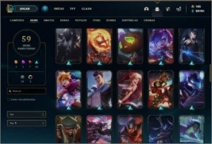 Conta Platina 1 com 123 champs e 59 skins - League of Legends LOL