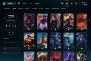 CONTA LOL 228 SKINS - League of Legends