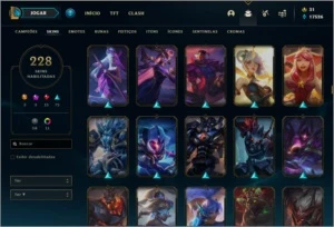 CONTA LOL 228 SKINS - League of Legends