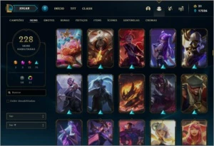 CONTA LOL 228 SKINS - League of Legends