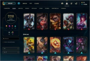 CONTA LOL 228 SKINS - League of Legends