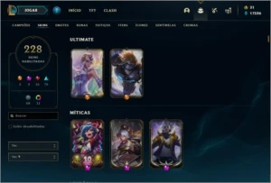CONTA LOL 228 SKINS - League of Legends