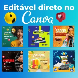 Pack de templates prontos para o Canva 100% editaveis - Redes Sociais