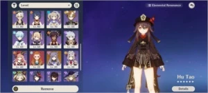 Ar57 hutao + homa, ayaka + cortadora, ganyu + harpa, baal+ - Genshin Impact