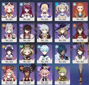 AR58 Diluc+Tumulo Venti+Elegia Ayaka Raiden Shenhe 33k gema - Genshin Impact
