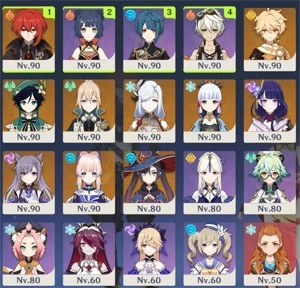 AR58 Diluc+Tumulo Venti+Elegia Ayaka Raiden Shenhe 33k gema - Genshin Impact
