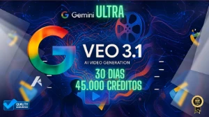 Veo 3.1 | Google AI Ultra | Flow | 45.000 Créditos | 30 Dias - Assinaturas e Premium