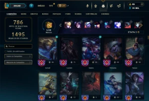 Esmeralda 2 com TODOS os champs e 758 Skins + 12 Vitoriosas - League of Legends LOL