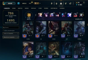 Esmeralda 2 com TODOS os champs e 758 Skins + 12 Vitoriosas - League of Legends LOL