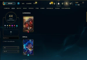 Bronze 2 com 90 Champs e 44 Skins - League of Legends LOL