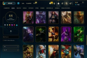 Bronze 2 com 90 Champs e 44 Skins - League of Legends LOL