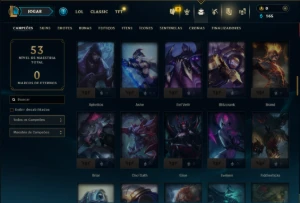 Bronze 2 com 90 Champs e 44 Skins - League of Legends LOL