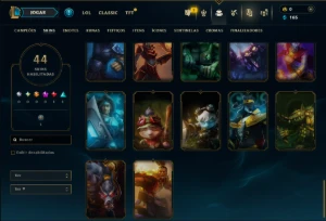 Bronze 2 com 90 Champs e 44 Skins - League of Legends LOL