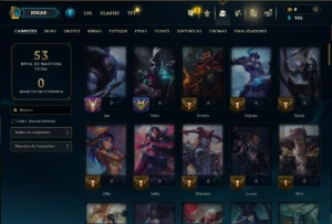 Bronze 2 com 90 Champs e 44 Skins - League of Legends LOL