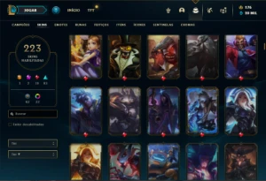 Conta Bronze 1 com 150 Champs e 223 Skins + 1 Prestigio - League of Legends LOL