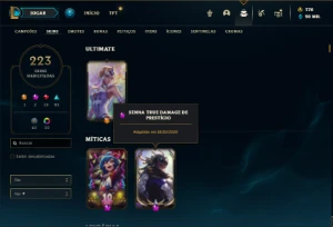 Conta Bronze 1 com 150 Champs e 223 Skins + 1 Prestigio - League of Legends LOL