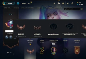 Conta Bronze 1 com 150 Champs e 223 Skins + 1 Prestigio - League of Legends LOL
