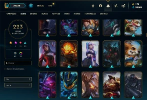 Conta Bronze 1 com 150 Champs e 223 Skins + 1 Prestigio - League of Legends LOL