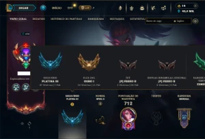 Platina 3 com TODOS os champs e 181 Skins + 4 Vitoriosas - League of Legends LOL