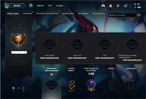 Conta unranked com 31 Champs e 14 Skins - League of Legends LOL
