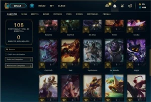 Conta unranked com 31 Champs e 14 Skins - League of Legends LOL