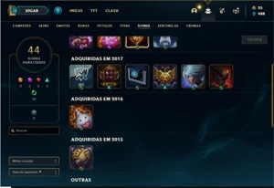 Conta unranked com 31 Champs e 14 Skins - League of Legends LOL