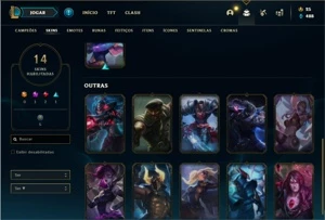 Conta unranked com 31 Champs e 14 Skins - League of Legends LOL