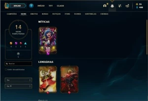 Conta unranked com 31 Champs e 14 Skins - League of Legends LOL