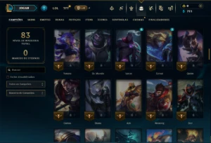 Mestre com 110 Champs e 9 Skins +21 Fragmentos - League of Legends LOL