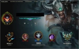 Conta Platina V com 50 personagens - League of Legends LOL