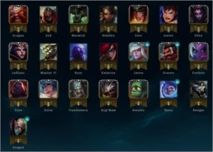 Conta Platina V com 50 personagens - League of Legends LOL