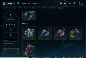 Conta ouro 4 com 114 Champs e 148 Skins + 2 Prestigios - League of Legends LOL