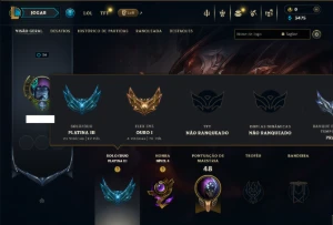 Platina 3 com 65 Champs e 4 Skins