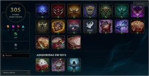 Conta de 2013, Diamante 1, 180 skins c/ Todos os Campeões - League of Legends LOL