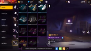 Conta de Free Fire com o primeiro passe e algumas roupas