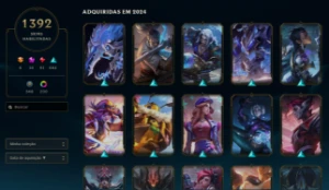 Conta League of Legends, +1380 Skins, 409 Emotes, 745 Icones LOL