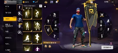 Conta Free Fire Nv 52 Bandeirão + trono | Conjunto Jujutsu