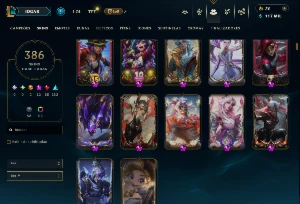 Esmeralda 4 com TODOS os Champs e 386 Skins +6 Prestigios - League of Legends LOL